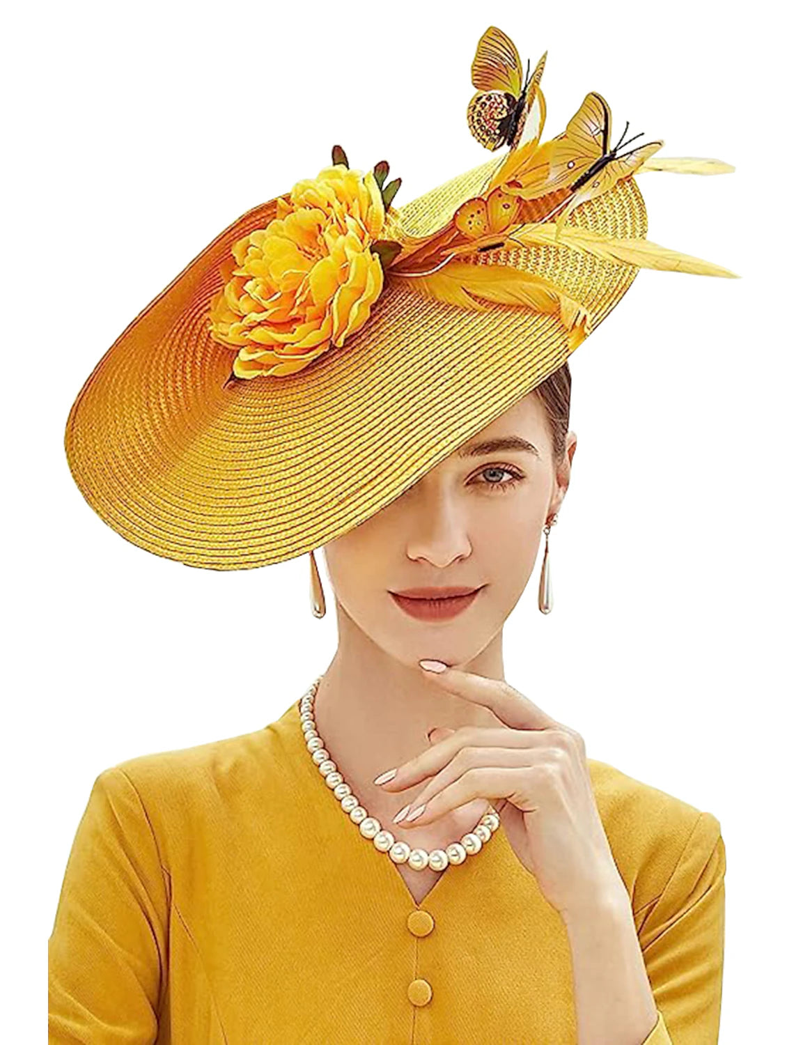 Wholesale Fascinators synthetic fibre Halloween Kentucky Derby Glam Fancy With Flower Butterfly Headpiece Headwear